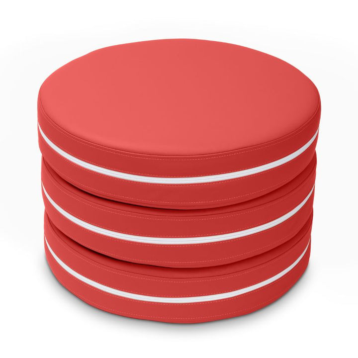 Jaxx Kirkwood stacking floor cushions in red, a set of three stackable classroom seating circles