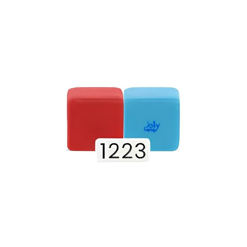 Red and turquoise colour combination for the JollyHeap Basic Set magnetic foam blocks, one of 36 available pairings.