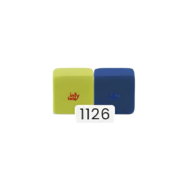 JollyHeap Extra Set - 32 Blocks colourway 1126 in lime green and blue, a two-tone option for this magnetic foam block expansion set