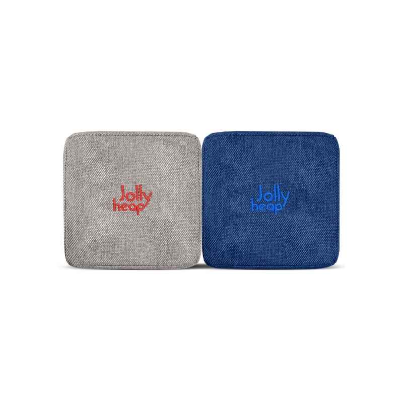 JollyHeap Extra Set - 32 Blocks fabric swatch in light grey and blue, a two-tone colourway for this magnetic foam block expansion set