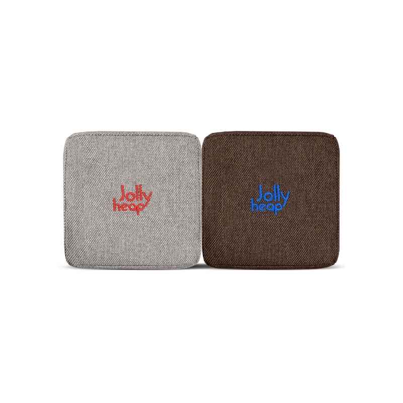 JollyHeap Extra Set - 32 Blocks fabric swatch in light grey and dark brown, a two-tone colourway for this magnetic foam block expansion set