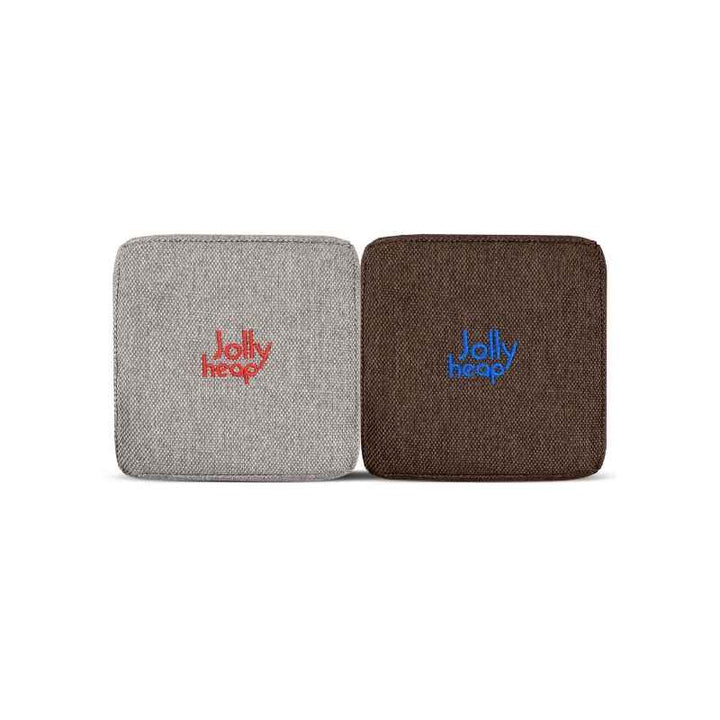 JollyHeap Extra Set - 32 Blocks fabric swatch in light grey and dark brown, a two-tone colourway for this magnetic foam block expansion set