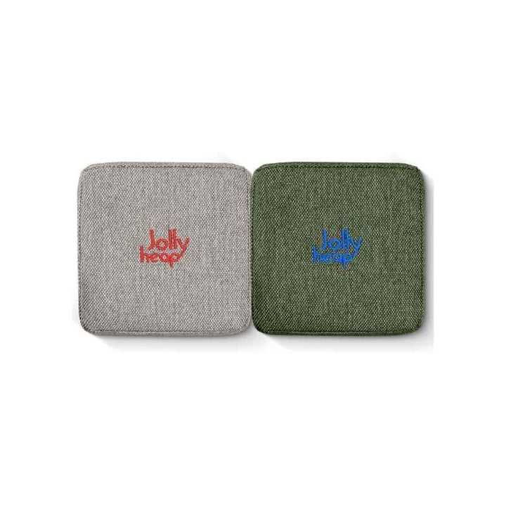 JollyHeap Extra Set - 32 Blocks fabric swatch in grey and green, a two-tone colourway for this magnetic foam block expansion set