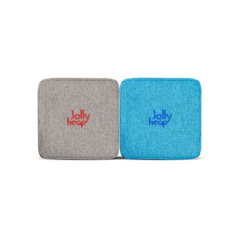 JollyHeap Extra Set - 32 Blocks fabric swatch in light grey andturquoise, a two-tone colourway for this magnetic foam block expansion set