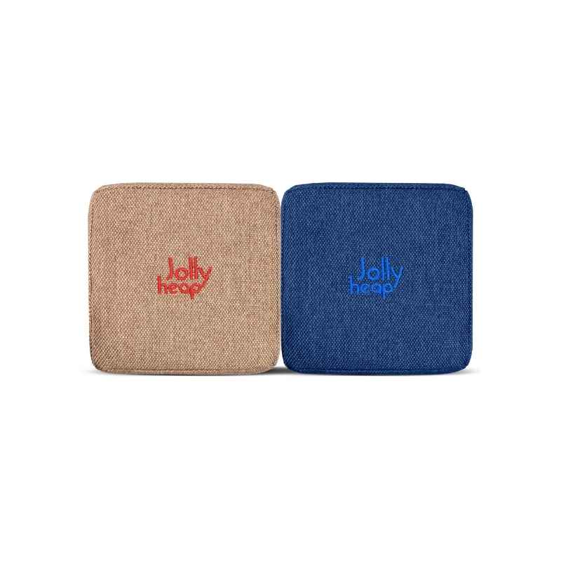 JollyHeap Extra Set - 32 Blocks fabric swatch in light brown and blue, a two-tone colourway for this magnetic foam block expansion set