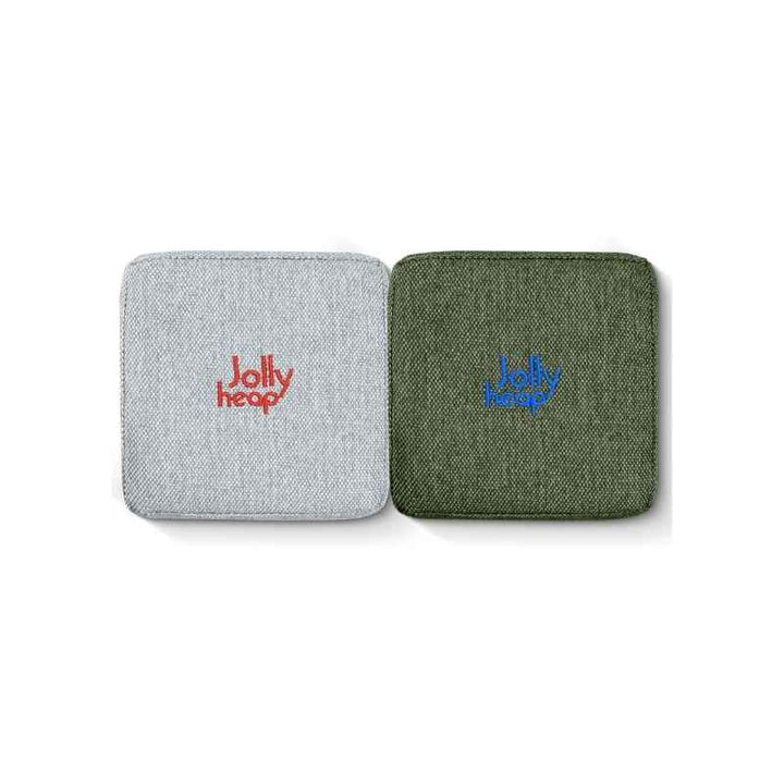 JollyHeap Extra Set - 32 Blocks fabric swatch in light grey and green, a two-tone colourway for this magnetic foam block expansion set