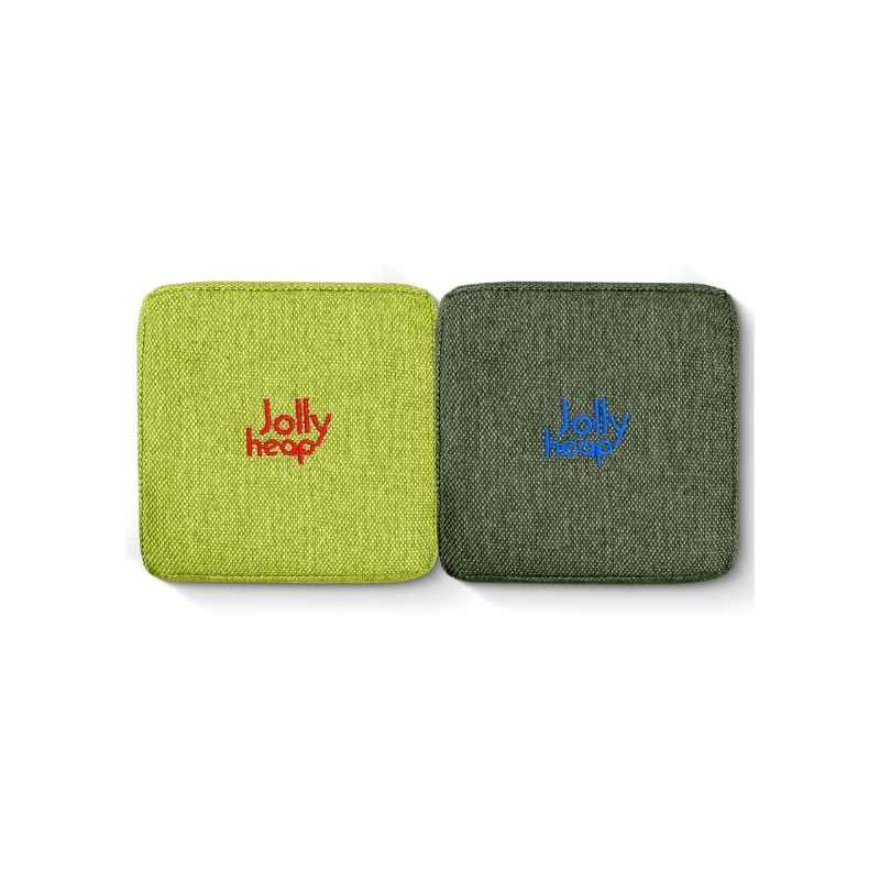 JollyHeap Extra Set - 32 Blocks fabric swatch in lime green and green, a two-tone colourway for this magnetic foam block expansion set