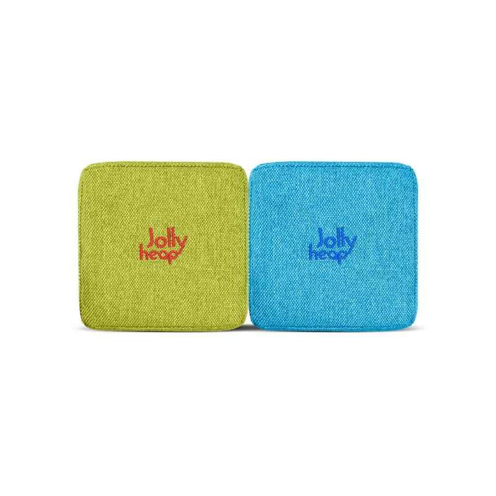 JollyHeap Extra Set - 32 Blocks fabric swatch in lime green and turquoise, a two-tone colourway for this magnetic foam block expansion set