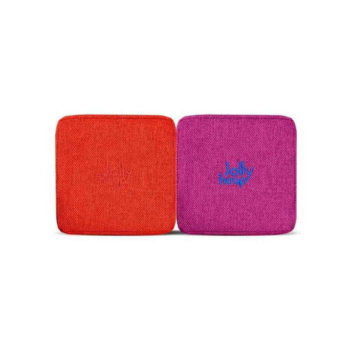 JollyHeap Extra Set - 32 Blocks fabric swatch in red and violet, a two-tone colourway for this magnetic foam block expansion set