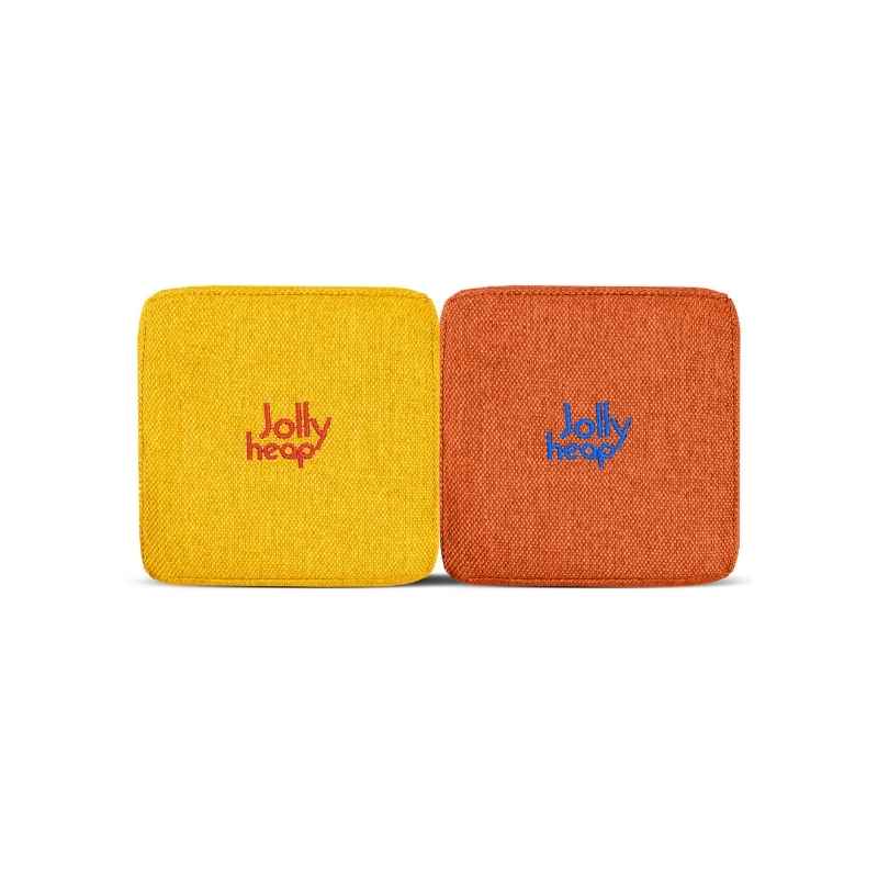 JollyHeap Extra Set - 32 Blocks fabric swatch in yellow and orange, a two-tone colourway for this magnetic foam block expansion set