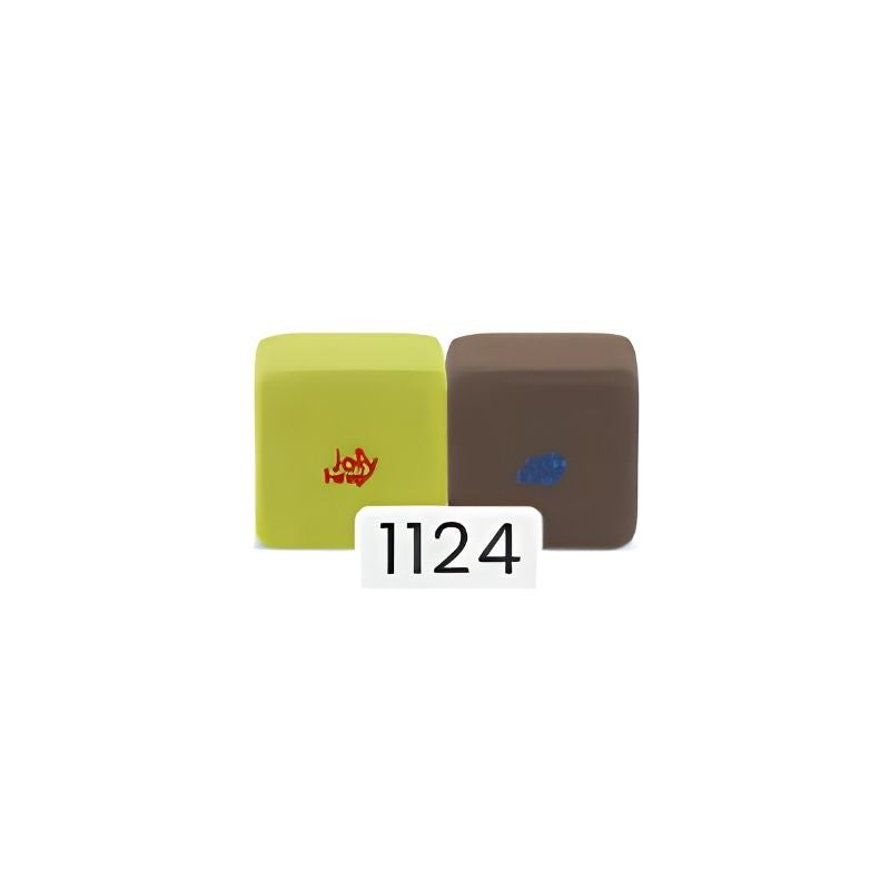 JollyHeap Medium Set magnetic soft blocks colour combination 1124, lime green and dark brown