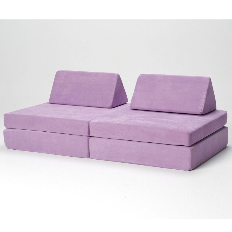 Kiddie Couch modular kids play couch in Orchid Purple colour, showing the microvelvet fabric finish