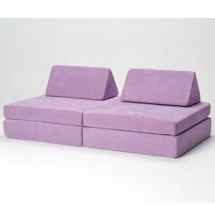 Kiddie Couch modular kids play couch in Orchid Purple colour, showing the microvelvet fabric finish
