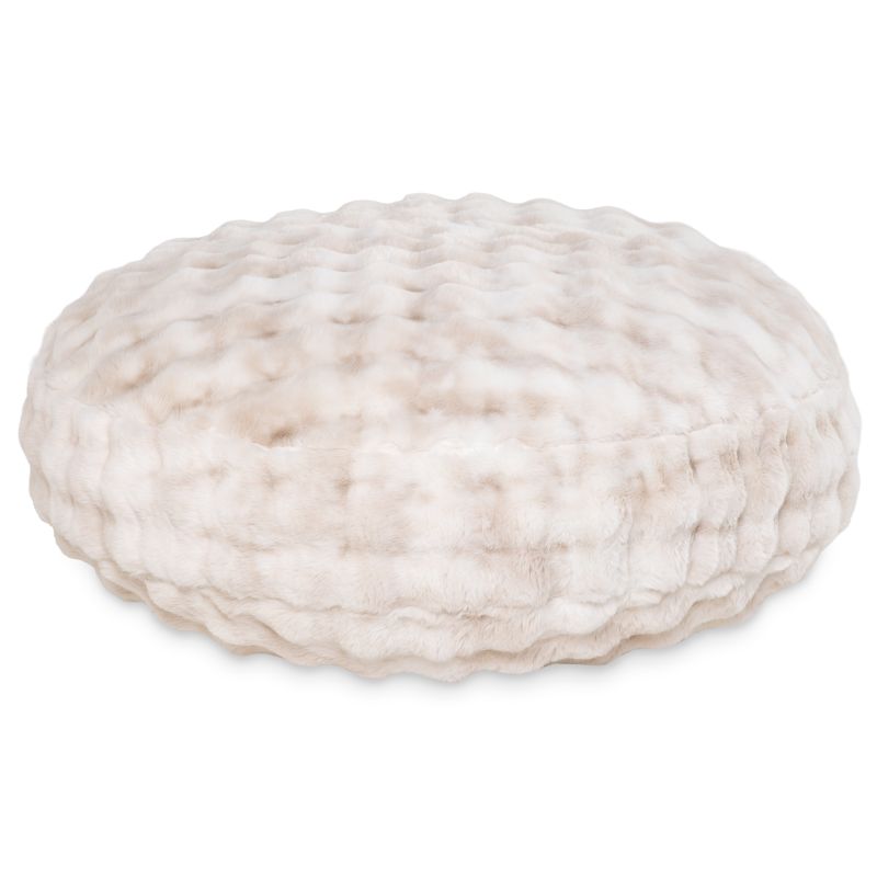 Raven-Symoné Lil' Cuddler kids bean bag lounger in Lush Fur Phantom Cream, shown flat