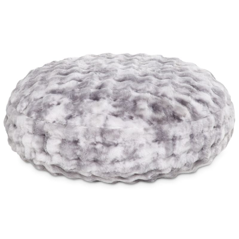 Raven-Symoné Lil' Cuddler kids bean bag lounger in Lush Fur Phantom Grey, shown flat