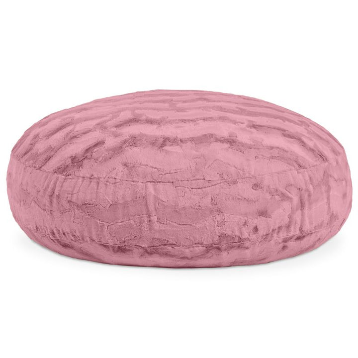 Raven-Symoné Lil' Cuddler kids bean bag lounger in Lush Fur Wild Rose, shown flat