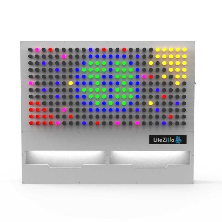 LiteZilla Giant Lite Brite in white frame, 46 x 38 inch size option, clean portrait product view