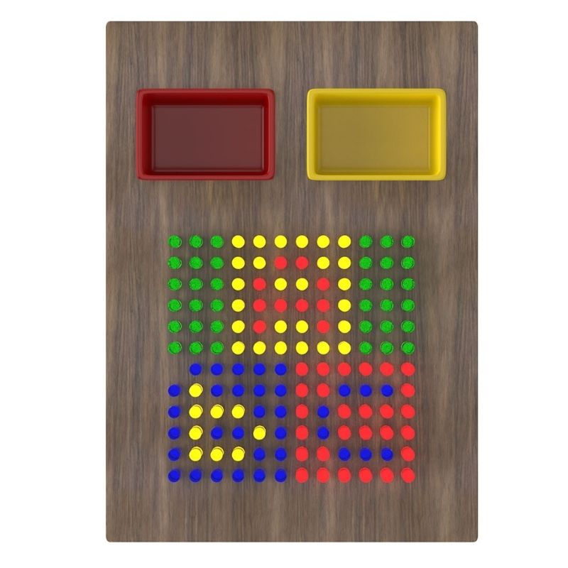 LiteZilla IllumiTable in Black HDPE finish showing the backlit LitePin grid and integrated storage bins