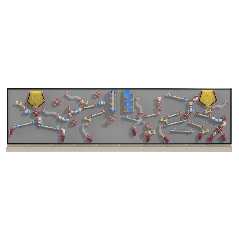 LiteZilla MagWiz Magnet Wall Kidnetics 20x5 second view showing wide-format interactive magnetic wall with ball-run elements