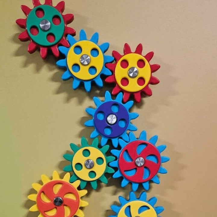 LiteZilla MagWiz Magnet Wall Kidnetics Course Constructor configuration showing ramps and ball-run pathways