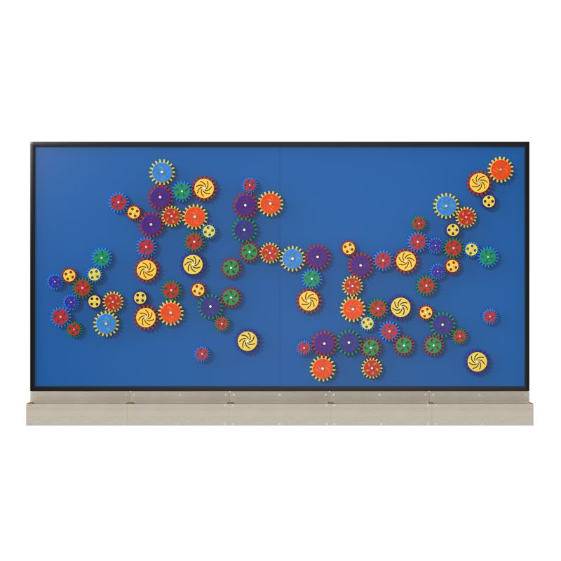 LiteZilla MagWiz Magnet Wall Sensory Gears 10x5 third view showing full-width magnetic interactive surface for educational spaces