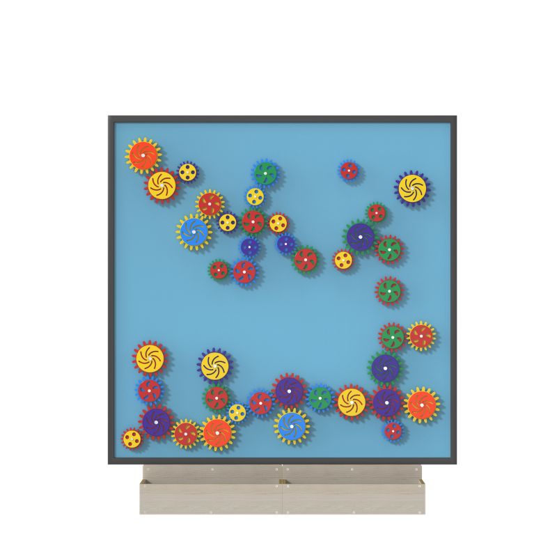 LiteZilla MagWiz Magnet Wall Sensory Gears 5x5 configuration, a compact interactive STEM sensory wall for classrooms and clinics
