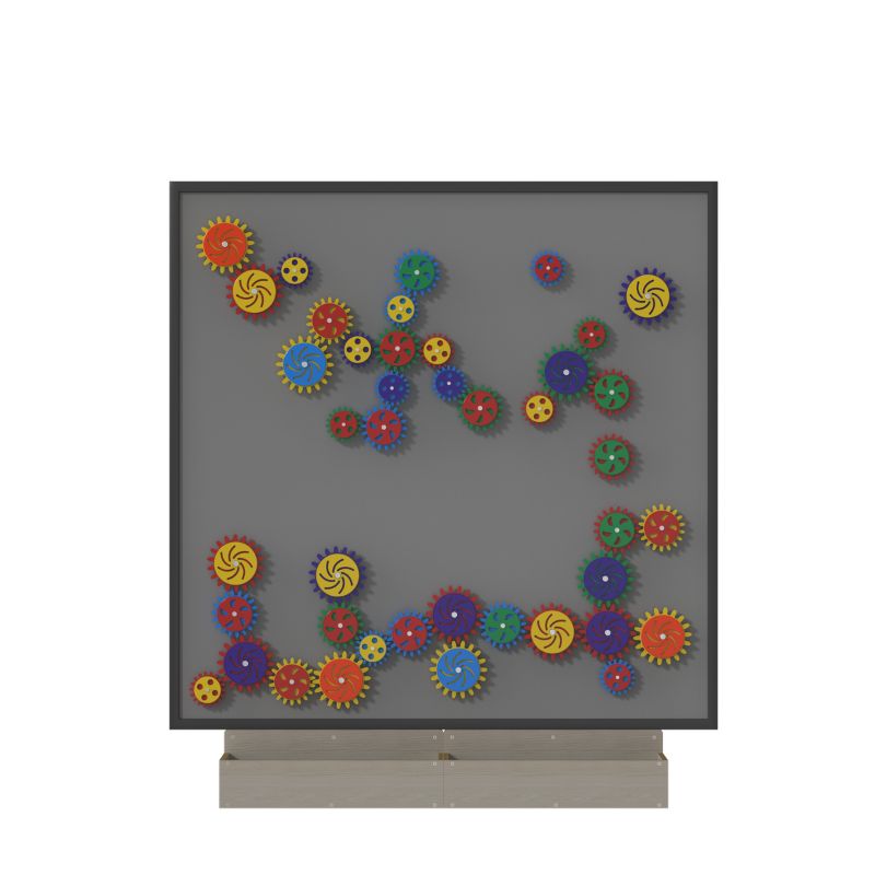 LiteZilla MagWiz Magnet Wall Sensory Gears 5x5 second angle showing magnetic gear components for fine motor and sensory engagement