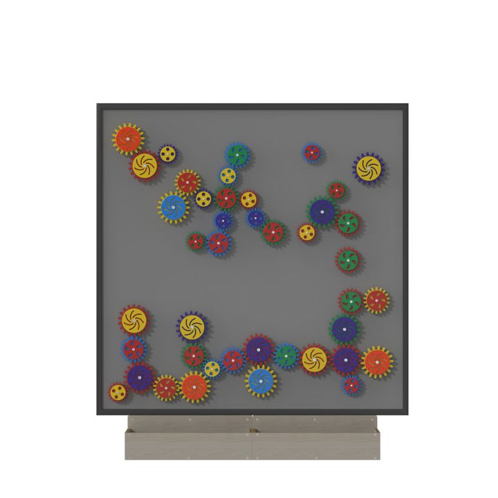 LiteZilla MagWiz Magnet Wall Sensory Gears 5x5 second angle showing magnetic gear components for fine motor and sensory engagement