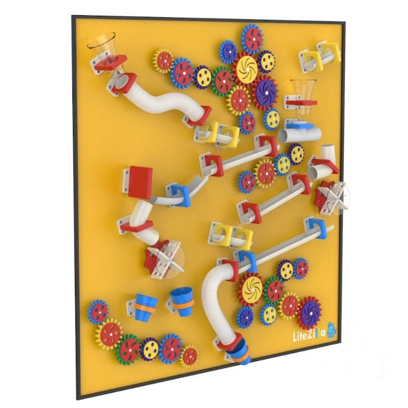 LiteZilla MagWiz Magnet Wall in spectrum yellow colour option, showing the clean board surface for STEM and sensory play