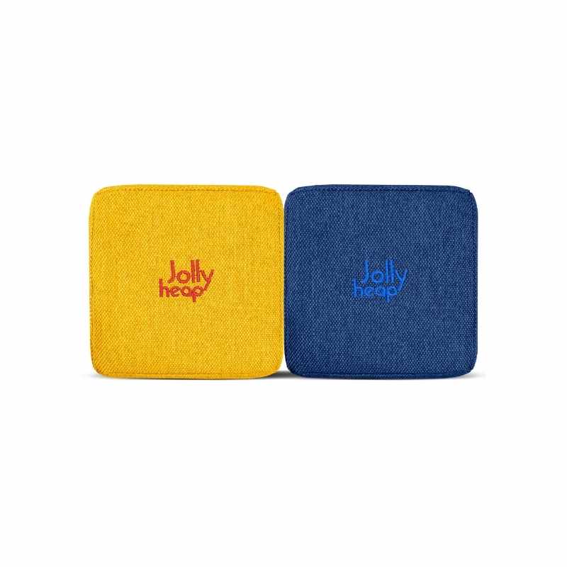 JollyHeap Mini magnetic block set colour combination in yellow and blue, completing the 36 toddler building block colour pairs