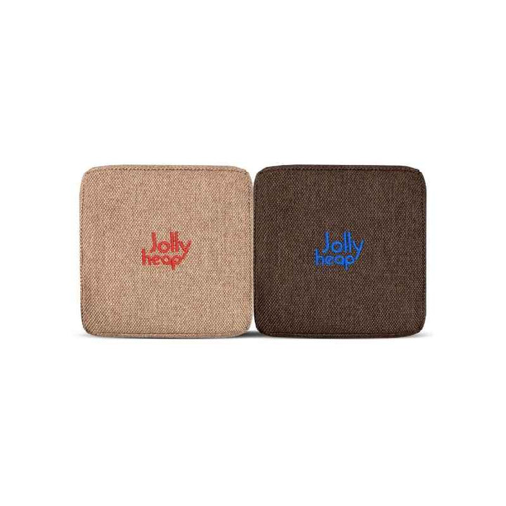 Close up of light brown and dark brown fabric texture from the JollyHeap Fun Set magnetic building blocks