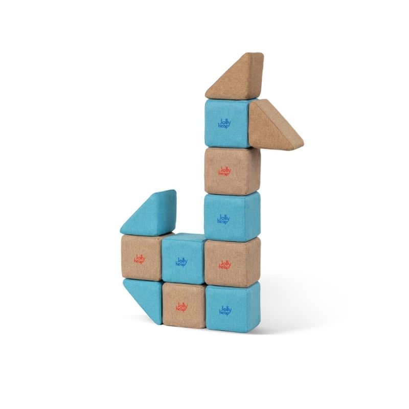 JollyHeap Pixi soft magnetic blocks built into a tall animal shaped figure with a triangle head