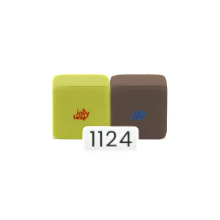 JollyHeap Pixi magnetic building blocks for toddlers shown in the olive green and brown colour combination, one of 36 available colour options