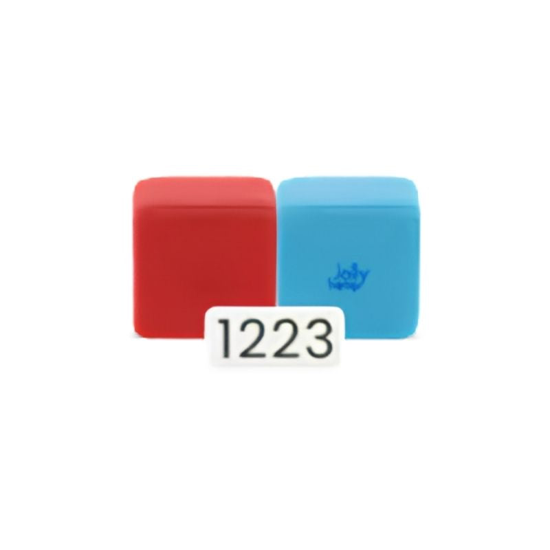 JollyHeap Pixi magnetic building blocks for toddlers shown in the red and sky blue colour combination, one of 36 available colour options