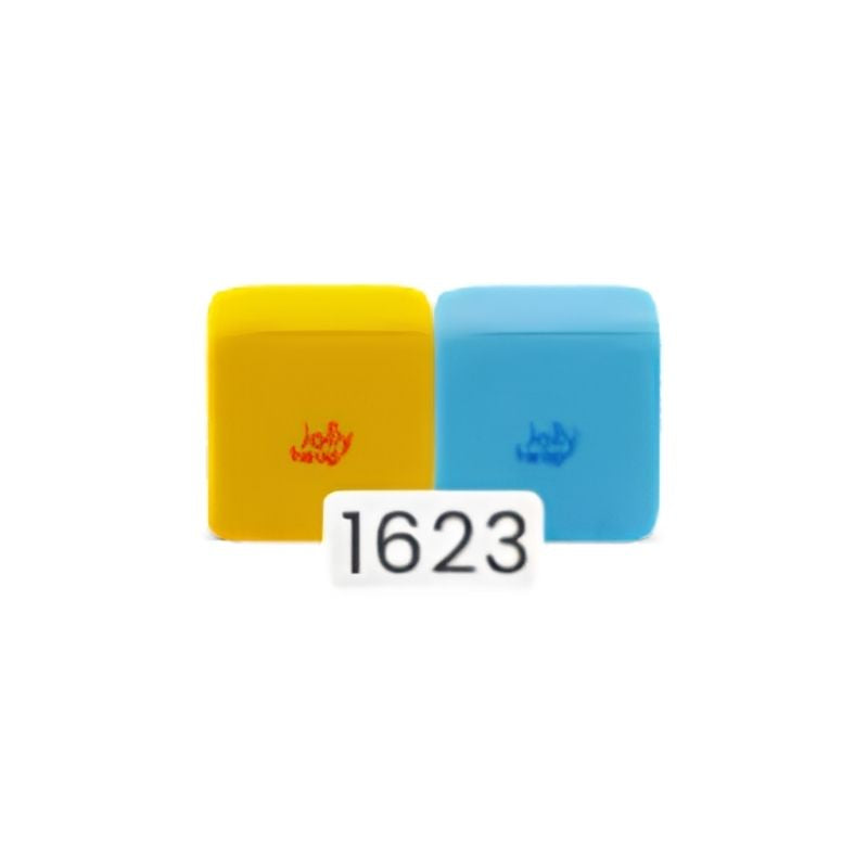 JollyHeap Pixi magnetic building blocks for toddlers shown in the yellow and sky blue colour combination, one of 36 available colour options