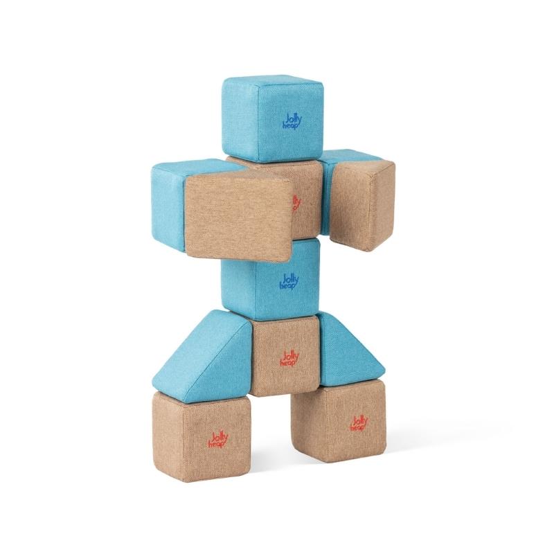 JollyHeap Pixi magnetic building blocks built into a standing humanoid robot shaped figure