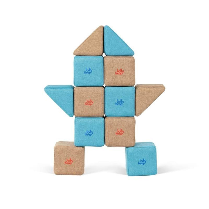 JollyHeap Pixi magnetic building blocks arranged into a symmetrical star shaped structure
