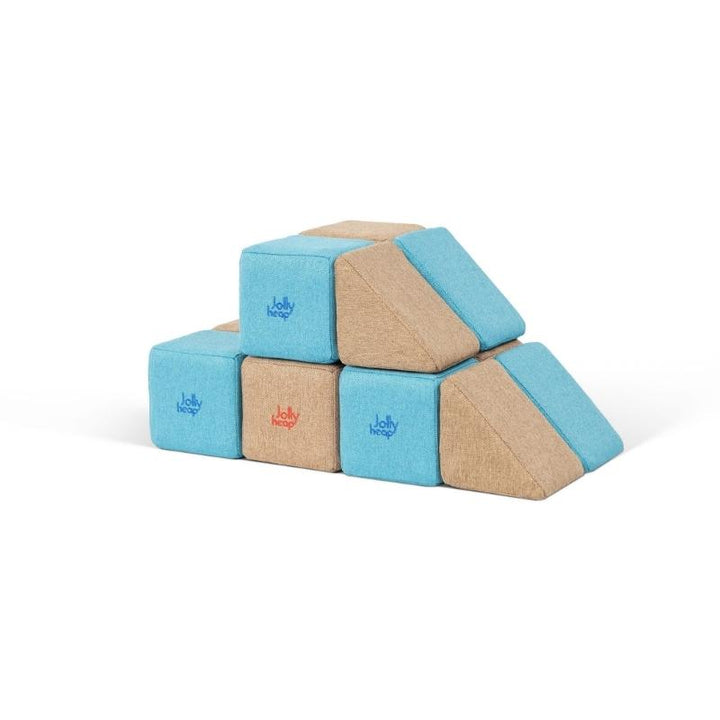 JollyHeap Pixi magnetic building blocks stacked into a stepped pyramid structure