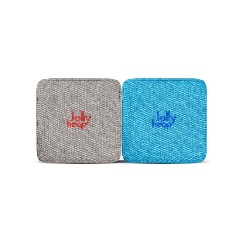 JollyHeap magnetic foam block fabric swatch in grey and sky blue for the Party set