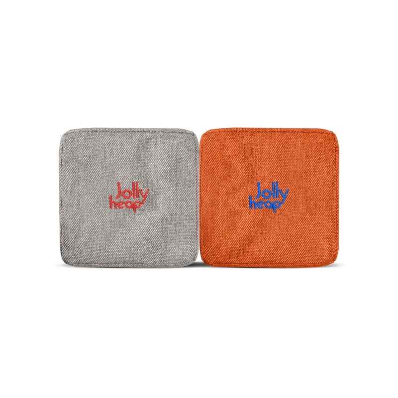 JollyHeap magnetic foam block fabric swatch in light grey and orange for the Party set