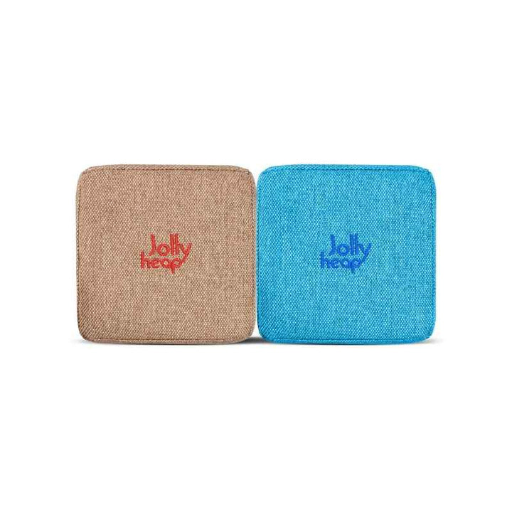JollyHeap magnetic foam block fabric swatch in lightbrown and turquoise for the Party set
