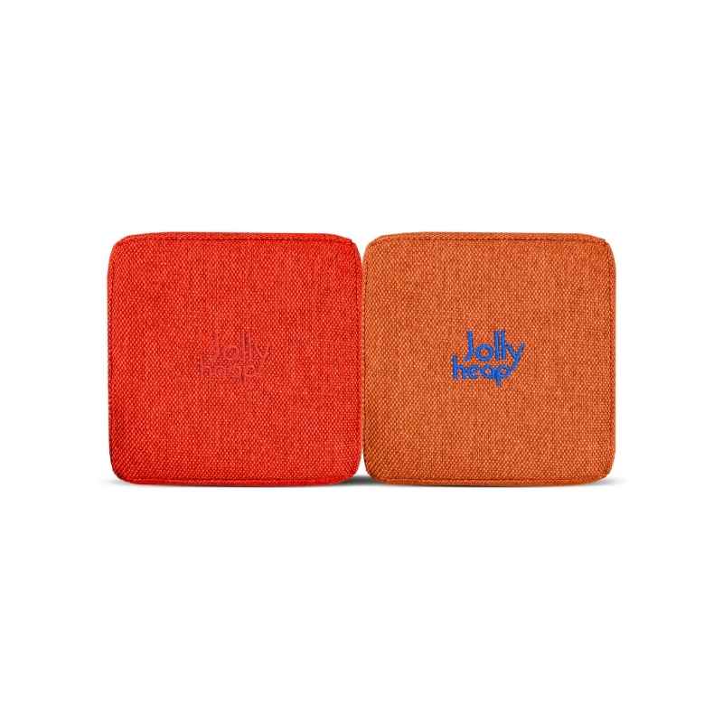 JollyHeap magnetic foam block fabric swatch in red and orange for the Party set