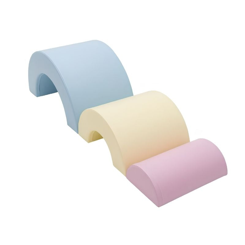 IGLU Rainbow Montessori Soft Play Set shown as three graduated foam bridge pieces