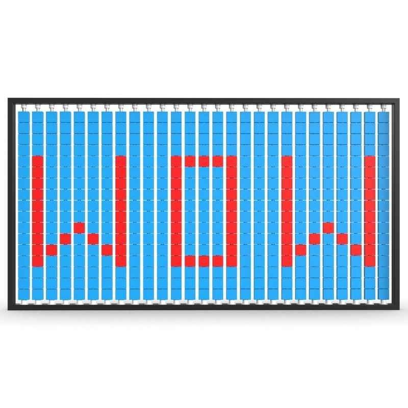 LiteZilla Mosaico Wall wall mounted rotating wall panel spelling WOW in red and light blue small squares