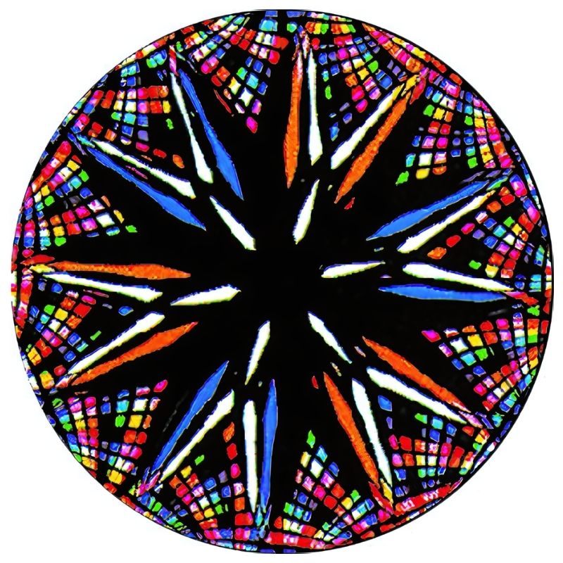 OPTIKinetics 50mm Cassette Effect Wheel No. 20 displaying its kinetic colour pattern design for animated moire projection in sensory rooms and multi-sensory spaces