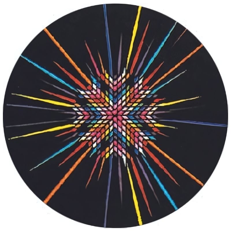 OPTIKinetics 50mm Cassette Effect Wheel No. 23 displaying its multi-colour kinetic pattern design for Solar 100 and Solar 250 LED projectors