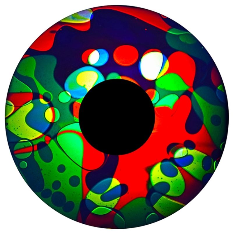 OPTIKinetics 6 inch Liquid Effect Wheel Jungle Jive showing the green-focused oil projection effect for calming visual stimulation in therapy rooms and sensory spaces