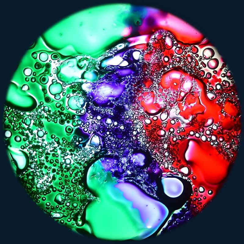 OPTIKinetics 6 inch Liquid Effect Wheel Stardust Infusion showing the oil projection effect for immersive calming visual stimulation in multi-sensory environments