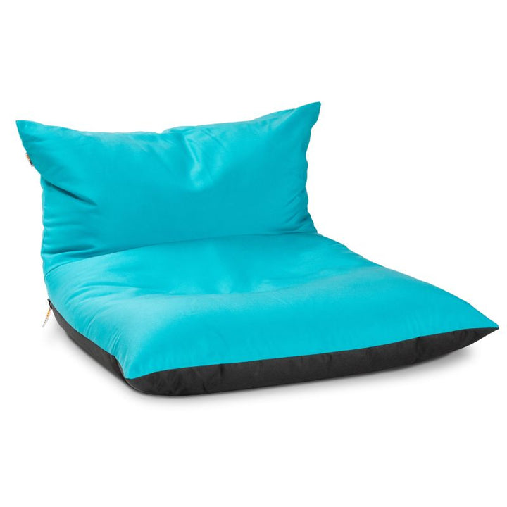 Jaxx Finster outdoor bean bag chair in Cancun Blue Sunbrella fabric