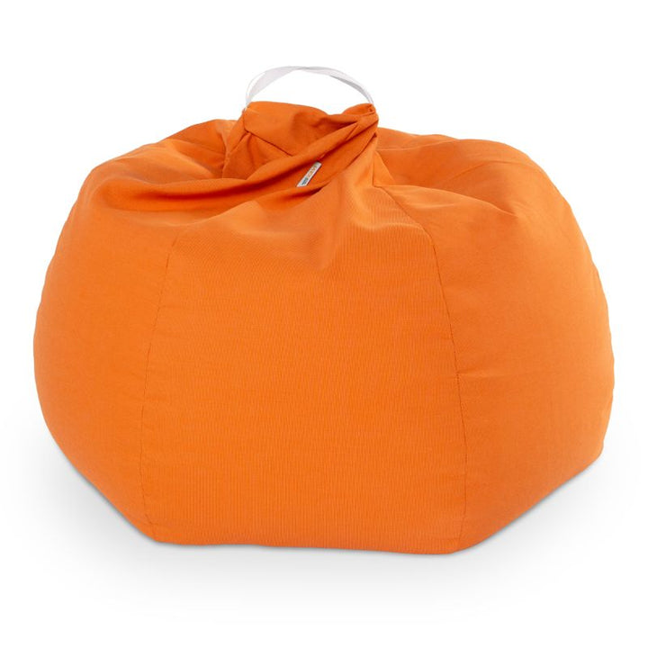 Jaxx Kiss outdoor bean bag chair in Tangerine on a white studio background